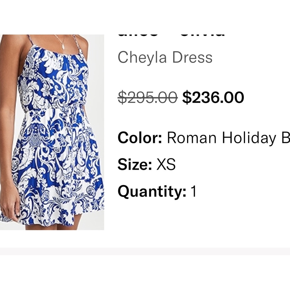 Alice + Olivia Cheyla Roman Holiday Blue Eyes, dress in XS, EUC